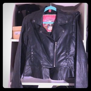 Faux Leather Bernardo Cropped Jacket